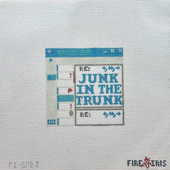 Fire and Iris Office Coaster - Junk Email Needlepoint Canvas