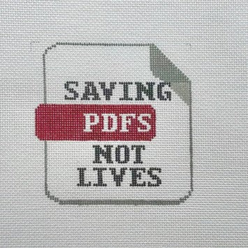 Fire and Iris Office Coaster - PDFs Needlepoint Canvas