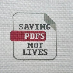 Fire and Iris Office Coaster - PDFs Needlepoint Canvas