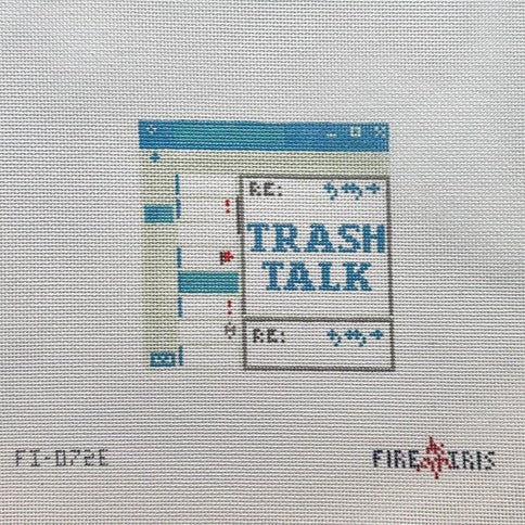 Fire and Iris Office Coaster - Trash Email Needlepoint Canvas