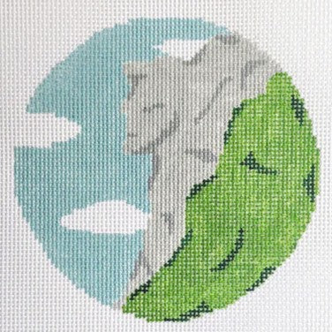 Fire and Iris Old Man - 13 Mesh Needlepoint Canvas