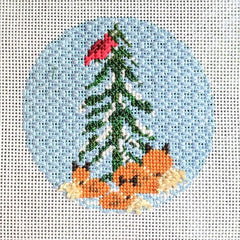 Fire and Iris One Fox, Two Fox Needlepoint Canvas
