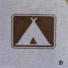 Fire and Iris Outdoor Recreation Sign - Camping Needlepoint Canvas