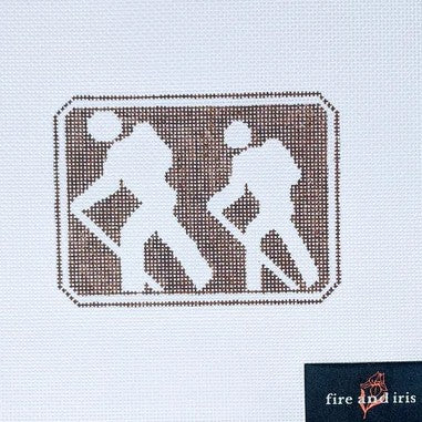 Fire and Iris Outdoor Recreation Sign - Hikers Needlepoint Canvas