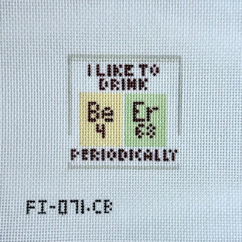 Fire and Iris Periodically Beer Insert Needlepoint Canvas