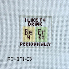 Fire and Iris Periodically Beer Insert Needlepoint Canvas