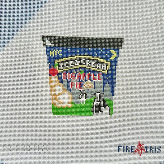Fire and Iris Pints Up NYC Needlepoint Canvas