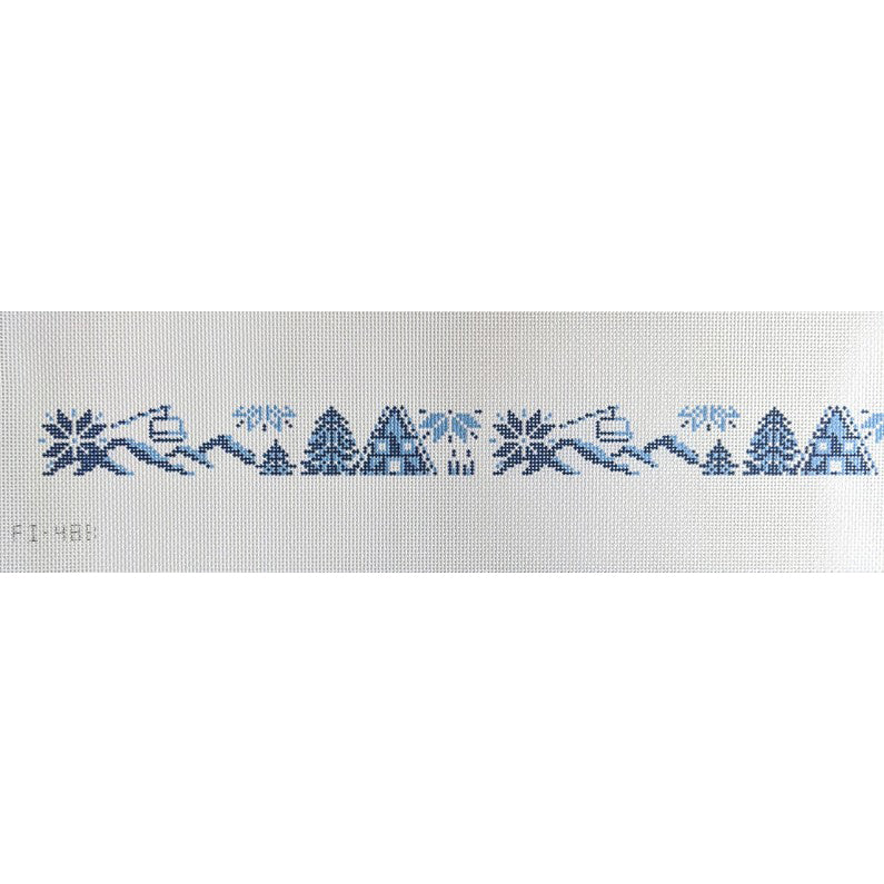 Fire and Iris Winter Ski Belt Needlepoint Canvas