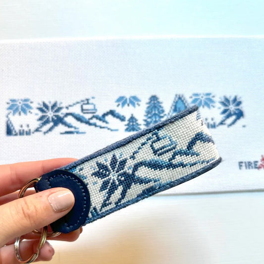 Fire and Iris Winter Ski Fob Needlepoint Canvas