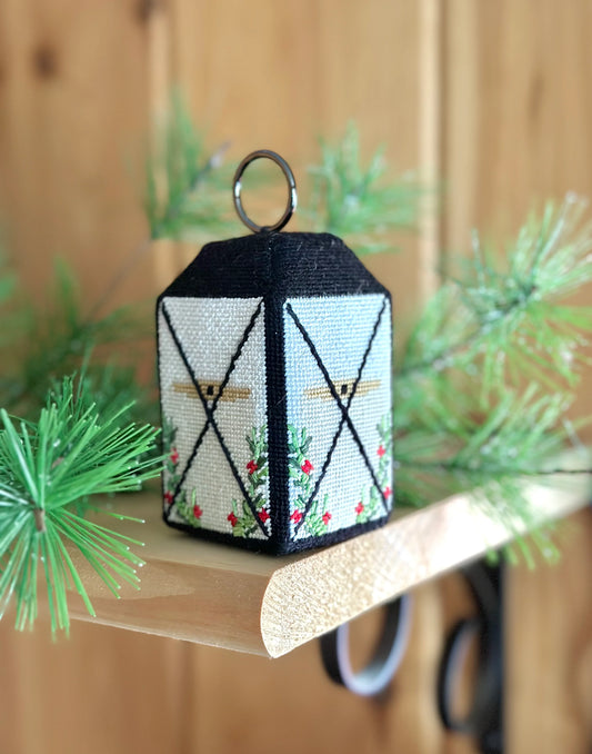 Fire and Iris 3D Christmas Lantern Needlepoint Canvas