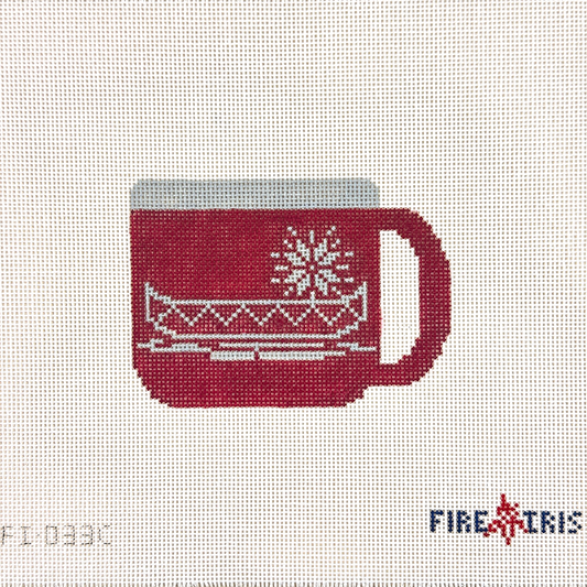 Fire and Iris Camping Mug - Red Canoe Needlepoint Canvas