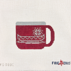Fire and Iris Camping Mug - Red Canoe Needlepoint Canvas