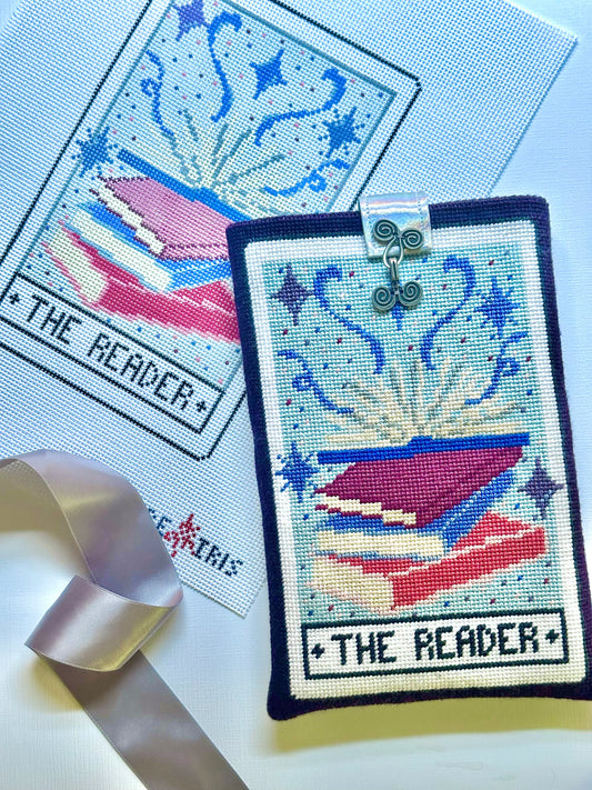 Fire and Iris Large The Reader Tarot Card Needlepoint Canvas