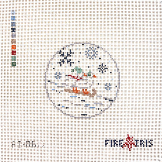 Fire and Iris Snow Geese Needlepoint Canvas