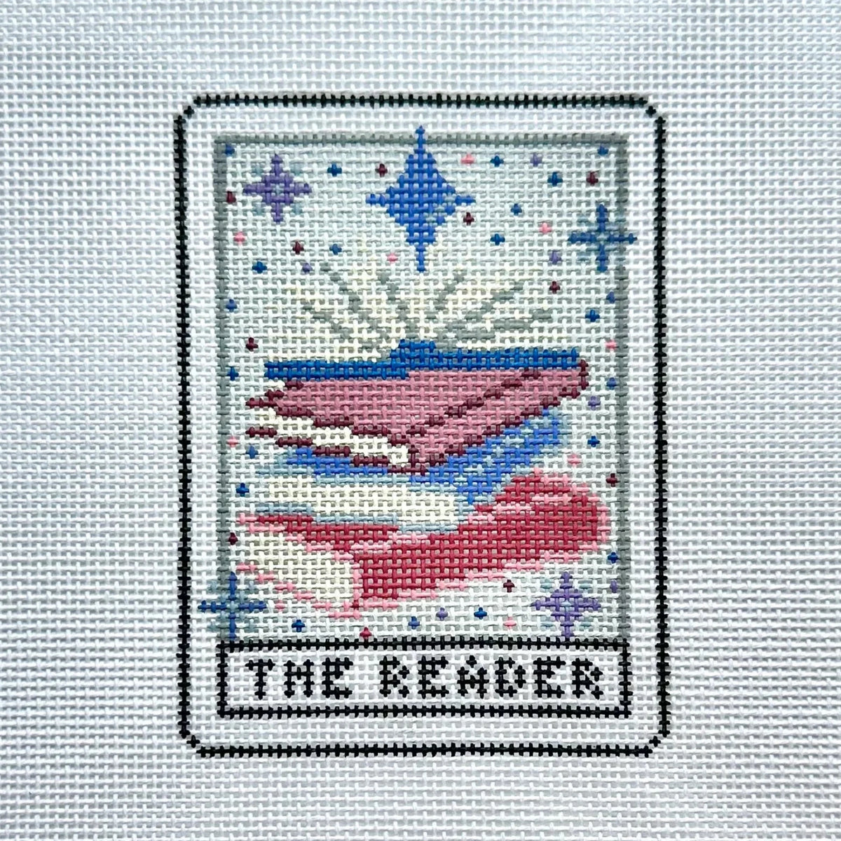 Fire and Iris The Reader Tarot Card Needlepoint Canvas