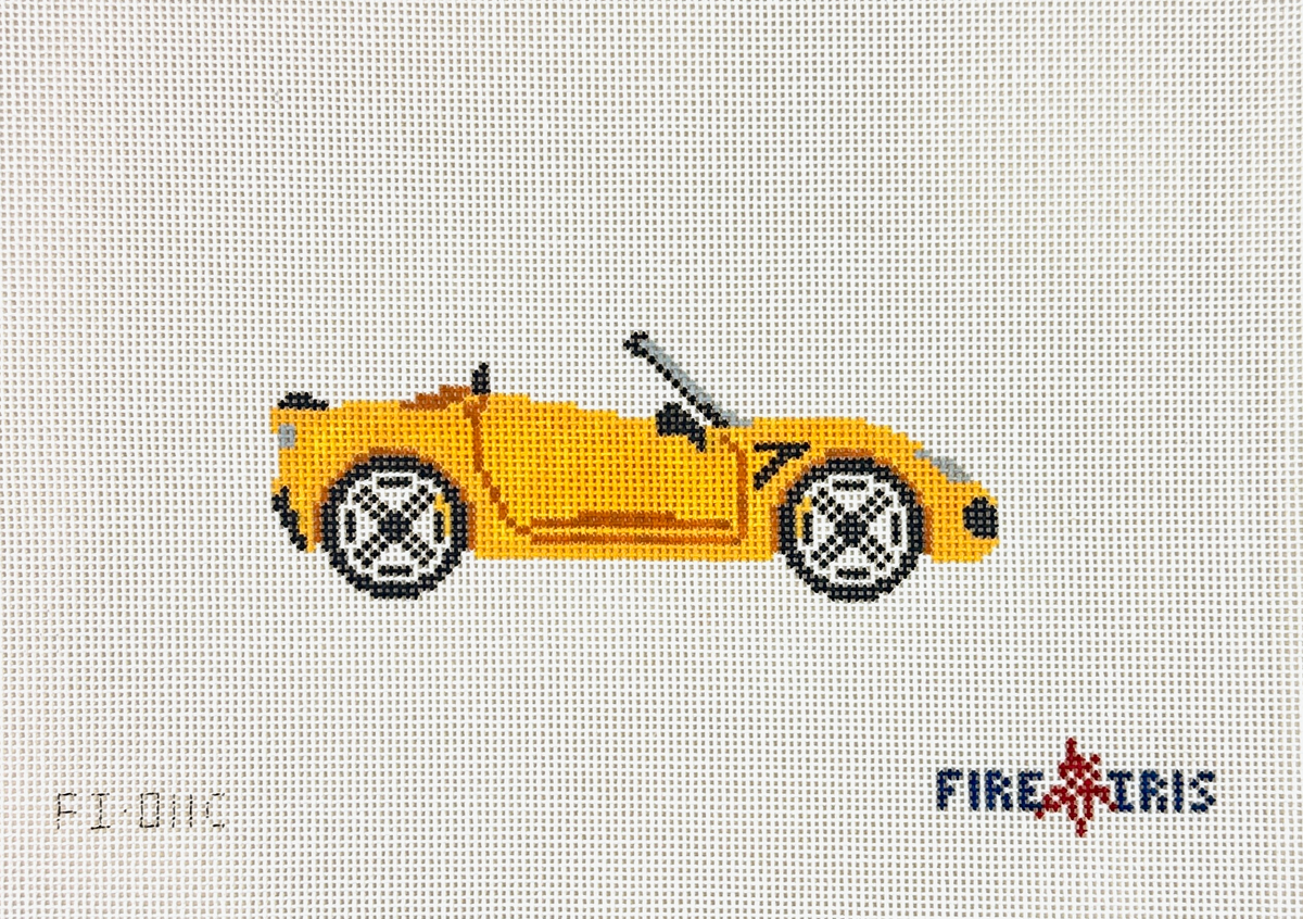 Fire and Iris Yellow Corvette Needlepoint Canvas