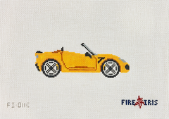 Fire and Iris Yellow Corvette Needlepoint Canvas
