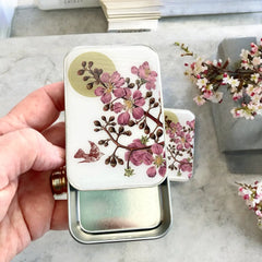 Firefly Notes Cherry Blossom & Swallow Magnetic Notions Tin Needle Case