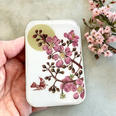 Firefly Notes Cherry Blossom & Swallow Magnetic Notions Tin Needle Case