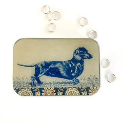 Firefly Notes Dachshund Magnetic Notions Tin Needle Case