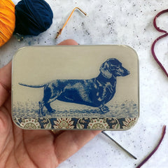 Firefly Notes Dachshund Magnetic Notions Tin Needle Case