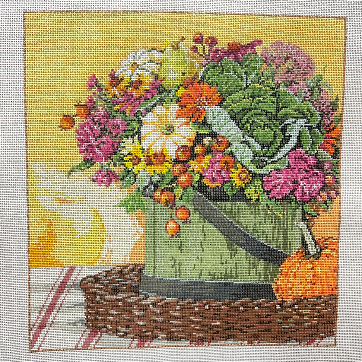 Sandra Gilmore Floral with Gourd Needlepoint Canvas