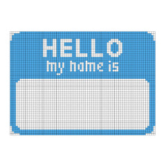 Frances Abel Hello My Name Is Needlepoint Canvas - Blue