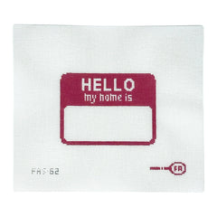 Frances Abel Hello My Name Is Needlepoint Canvas - Pink