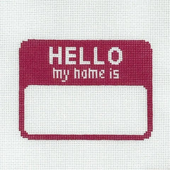 Frances Abel Hello My Name Is Needlepoint Canvas - Pink