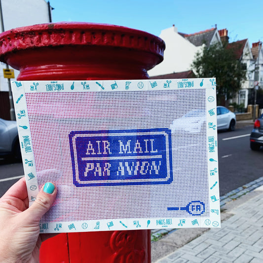 Frances Abel Par Avion Air Mail Needlepoint Canvas
