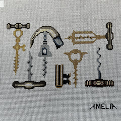 The Gingham Stitchery Amelia Bond Designs Corkscrew Clutch Needlepoint Canvas