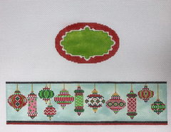 Funda Scully Christmas Ornaments Oval Hinged Box Needlepoint Canvas
