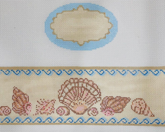 Funda Scully Sea Shells Oval Hinged Box Needlepoint Canvas