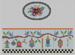 Funda Scully Bird Stitchers Oval Hinged Box Needlepoint Canvas