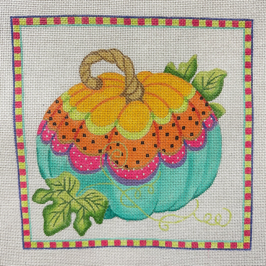 Kate Dickerson Needlepoint Collections Funky Pumpkin 3 By Kate Dickerson Needlepoint Canvas