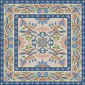 The Meredith Collection Treglown Designs Oriental Pattern in Blue Border Needlepoint Canvas