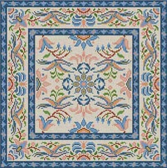 The Meredith Collection Treglown Designs Oriental Pattern in Blue Border Needlepoint Canvas
