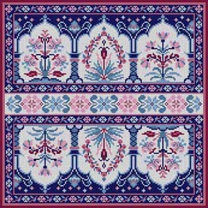 The Meredith Collection Treglown Designs Oriental White Rug Square Needlepoint Canvas