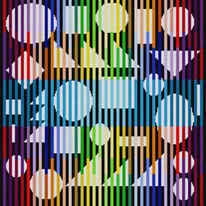 The Meredith Collection Treglown Designs Colourful Optical Geometric Needlepoint Canvas