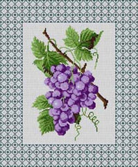 The Meredith Collection Treglown Designs Grapes With Border Needlepoint Canvas