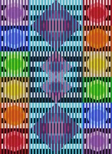 The Meredith Collection Treglown Designs Optical Geometric Rectangle Needlepoint Canvas
