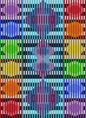 The Meredith Collection Treglown Designs Optical Geometric Rectangle Needlepoint Canvas