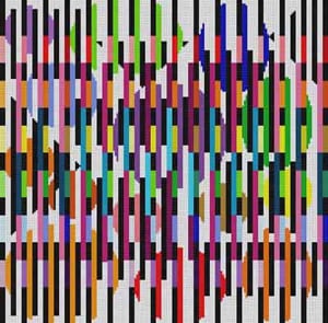 The Meredith Collection Treglown Designs Round Optical Geometric Needlepoint Canvas