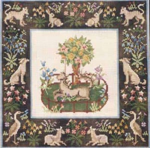 The Meredith Collection Treglown Designs Unicorn In Captivity Needlepoint Canvas