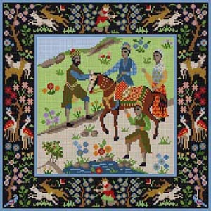 The Meredith Collection Treglown Designs Tapestry with Brown Horse Needlepoint Canvas