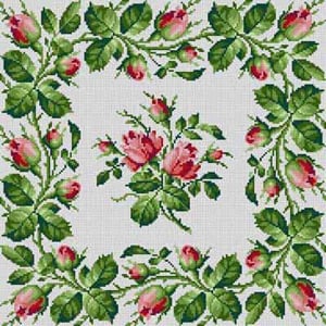 The Meredith Collection Treglown Designs Rose Border Needlepoint Canvas