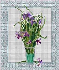 The Meredith Collection Treglown Designs Iris & Lace Needlepoint Canvas