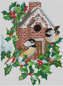 The Meredith Collection Treglown Designs Bird House Needlepoint Canvas