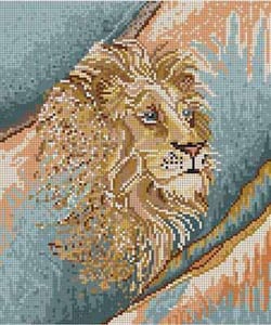 The Meredith Collection Treglown Designs Blue Eyed Lion Needlepoint Canvas