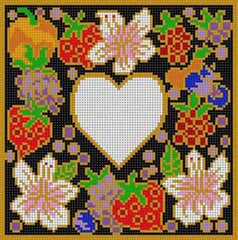 The Meredith Collection Treglown Designs Cloisonné Heart Frame Needlepoint Canvas
